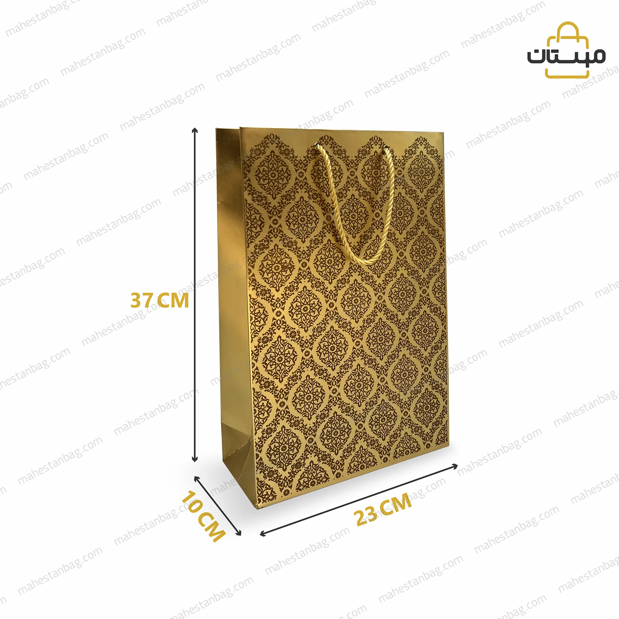 ساک دستی گلاسه متالایز طلایی