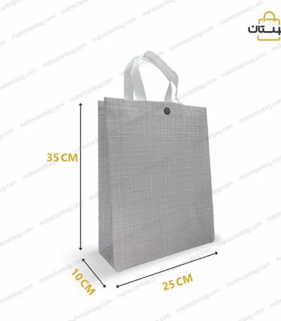 ساک دستی پارچه ای طرح کتان دکمه دار